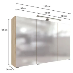 MalvoBadezimmer : Spiegelschrank, Waschbeckenschrank, Säulenschränke - Eiche