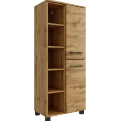 MalvoBadezimmer : Spiegelschrank, Waschbeckenschrank, Säulenschränke - Eiche