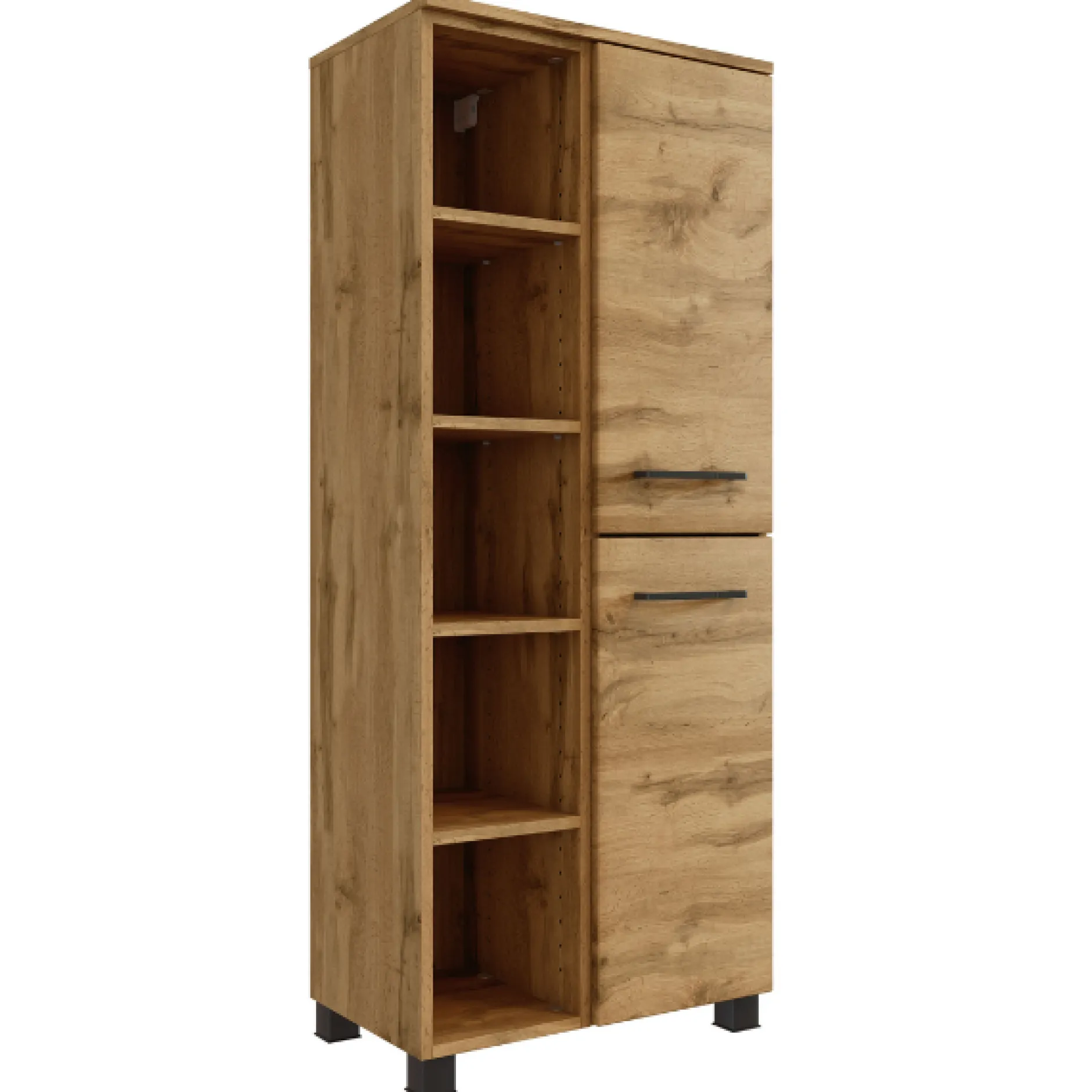 MalvoBadezimmer : Spiegelschrank, Waschbeckenschrank, Säulenschränke - Eiche