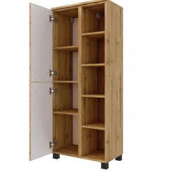 MalvoBadezimmer : Spiegelschrank, Waschbeckenschrank, Säulenschränke - Eiche