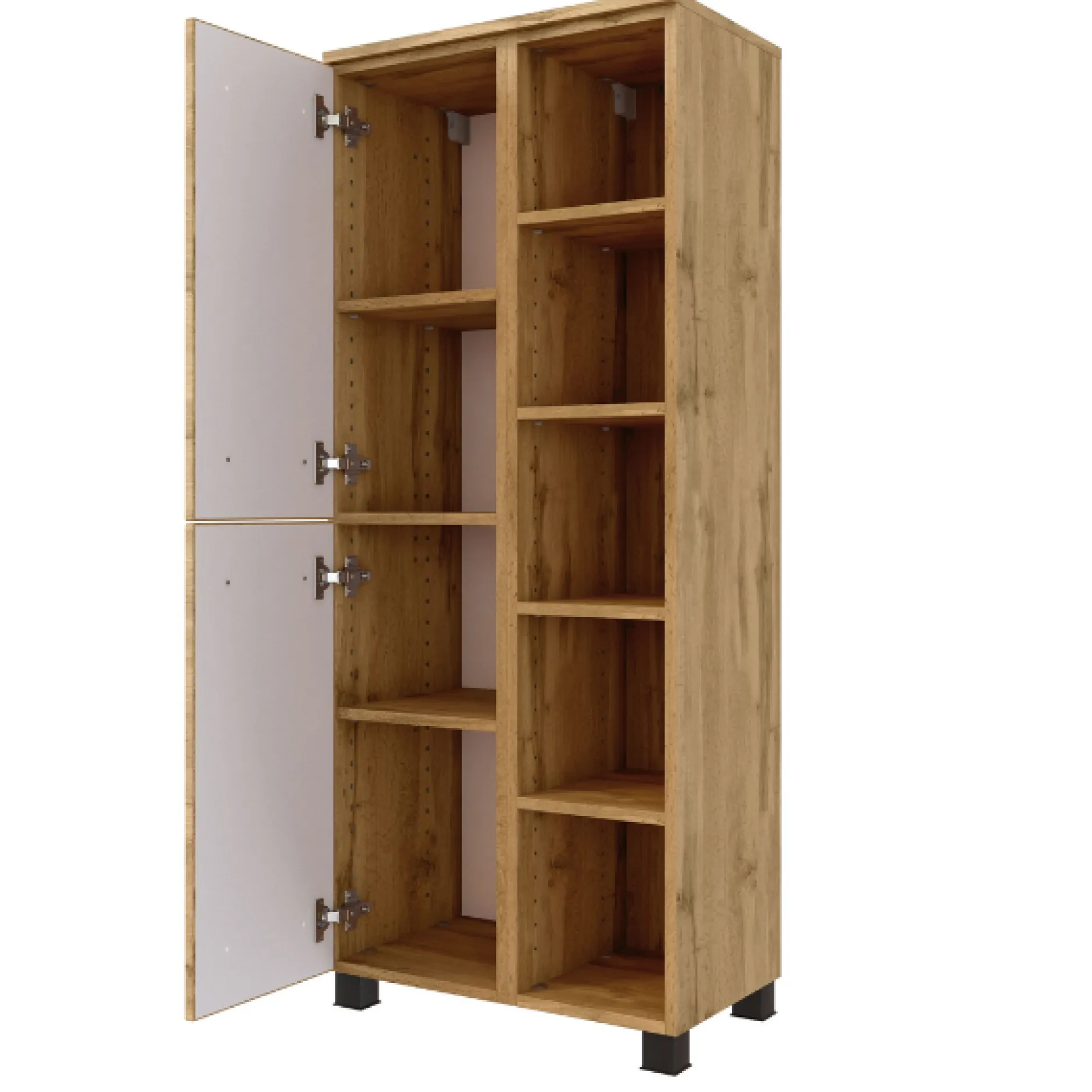 MalvoBadezimmer : Spiegelschrank, Waschbeckenschrank, Säulenschränke - Eiche
