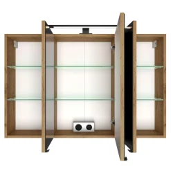 MalvoBadezimmer : Spiegelschrank, Waschtischschrank, Säulenschrank, Regal - Eiche