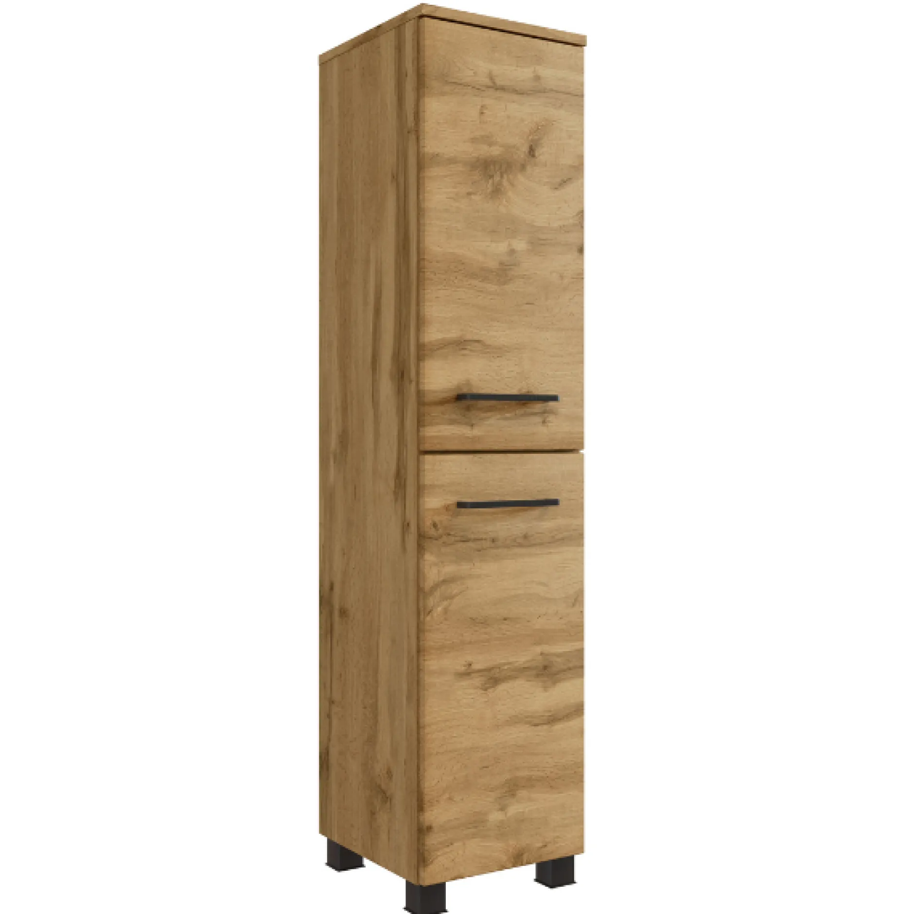 MalvoBadezimmer : Spiegelschrank, Waschbeckenunterschrank, Säulenschrank, Regal - Eiche