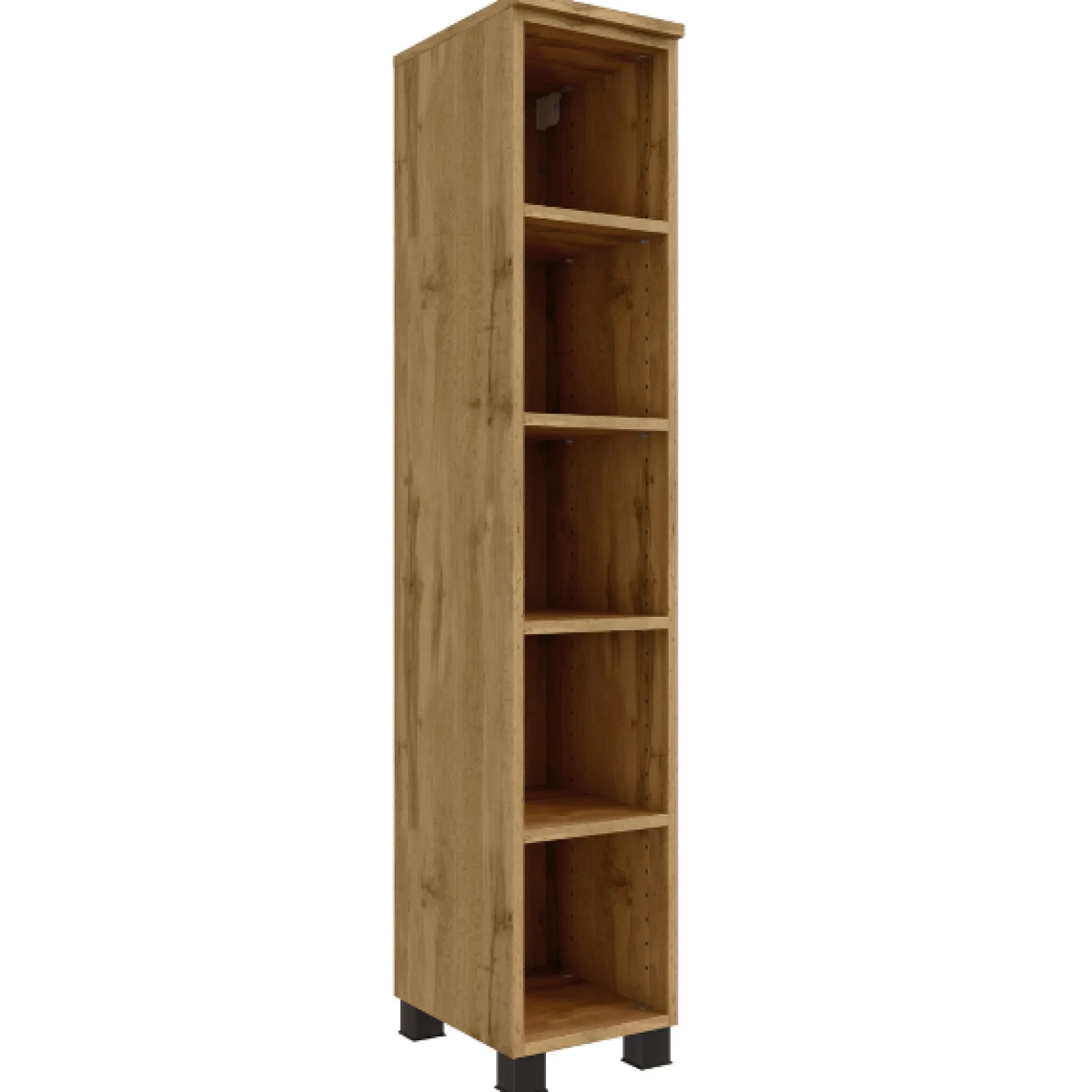 MalvoBadezimmer : Spiegelschrank, Waschbeckenunterschrank, Säulenschrank, Regal - Eiche