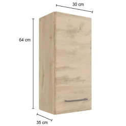 MalvoBadezimmer : Wandschränke, Spiegelschrank, Waschtischschrank, Säulenschränke - Eiche