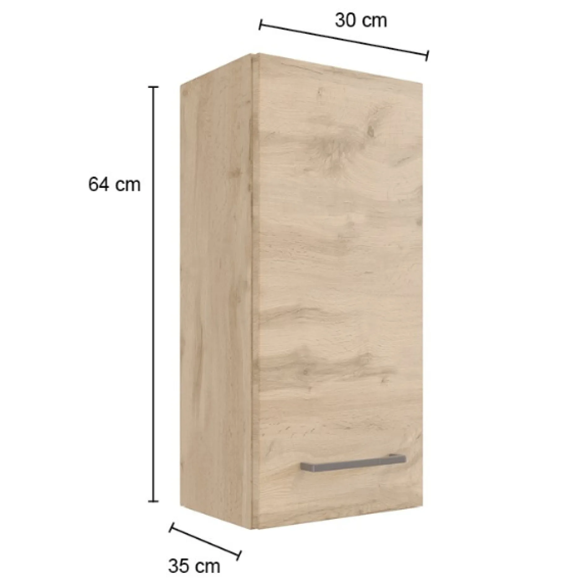 MalvoBadezimmer : Wandschränke, Spiegelschrank, Waschtischschrank, Säulenschrank, Regal - Eiche