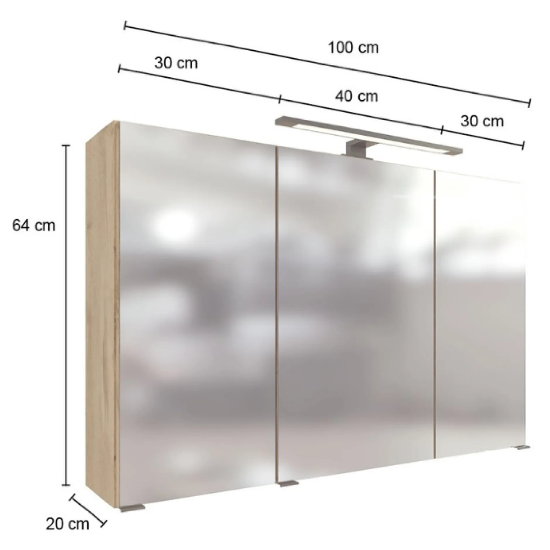 MalvoBadezimmer : Wandschränke, Spiegelschrank, Waschtischschrank, Säulenschrank - Eiche