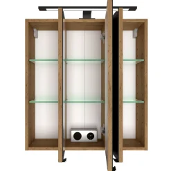 MalvoBadezimmer : Wandschränke, Spiegelschrank, Waschtischunterschrank - Eiche