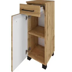 MalvoBadezimmer : Wandschränke, Spiegelschrank, Waschtischunterschrank - Eiche