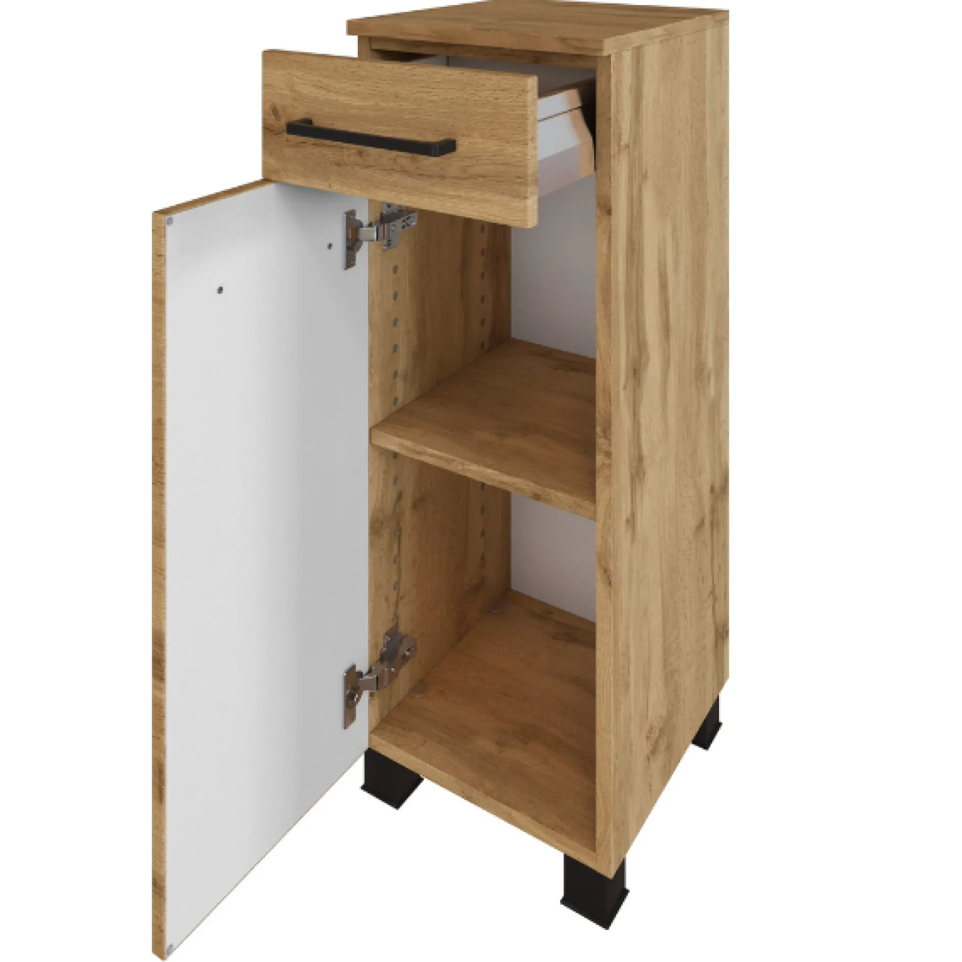 MalvoBadezimmer : Wandschränke, Spiegelschrank, Waschtischunterschrank - Eiche