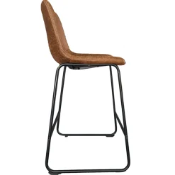 Mancia Barhocker PU Cognac - Metall und Vintage Polsterung