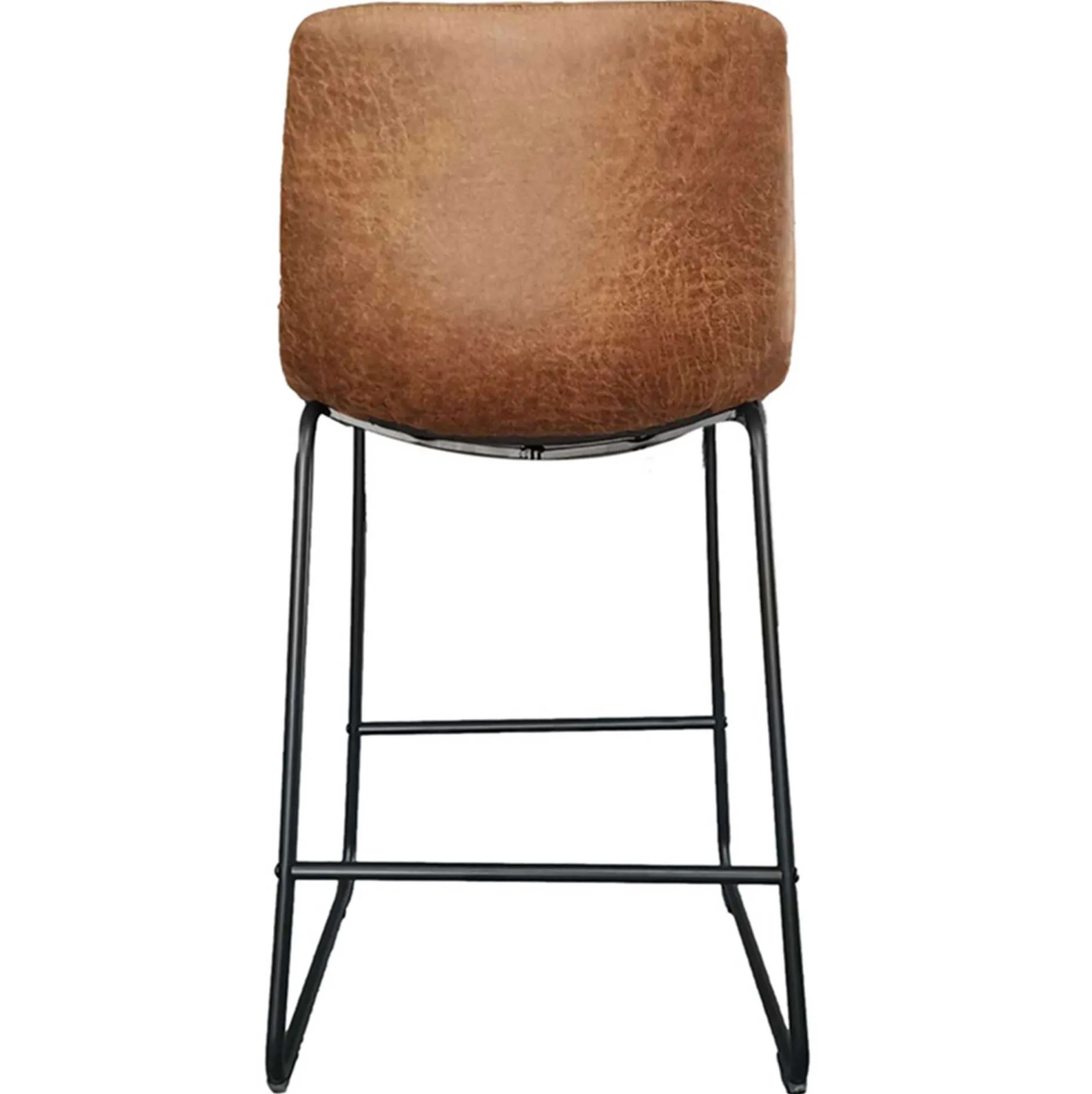 Mancia Barhocker PU Cognac - Metall und Vintage Polsterung