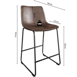Mancia Barhocker PU Dunkelbraun - Metall und Vintage Polsterung