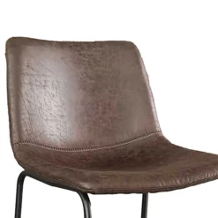 Mancia Barhocker PU Dunkelbraun - Metall und Vintage Polsterung