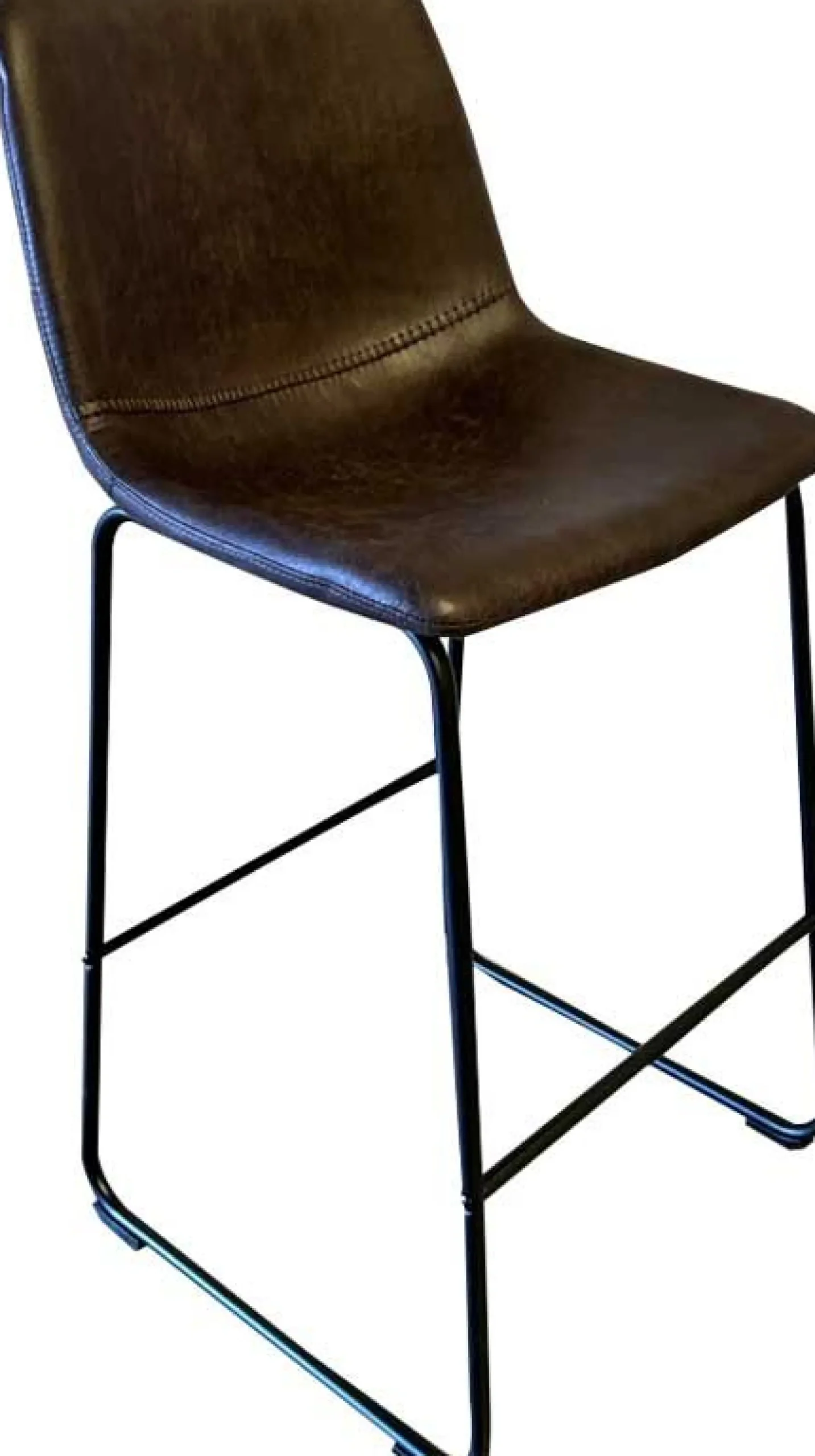 Mancia PU Dunkelbraun Barhocker - Vintage PU Polsterung | 99x48x56 cm