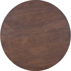 Mangolia Braun Runder Tisch 130 cm | Metallgestell, Exotenholzplatte