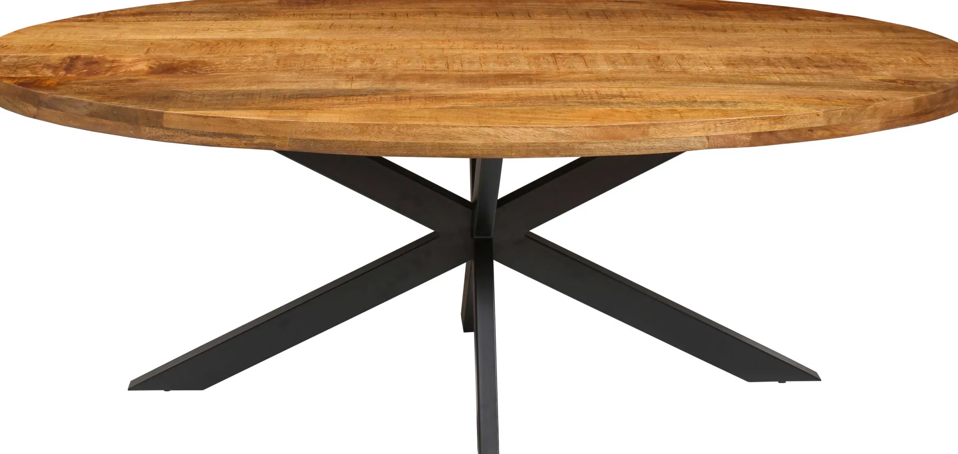 Mango Ovaler Holztisch Alexa - Metallgestell - 200 cm