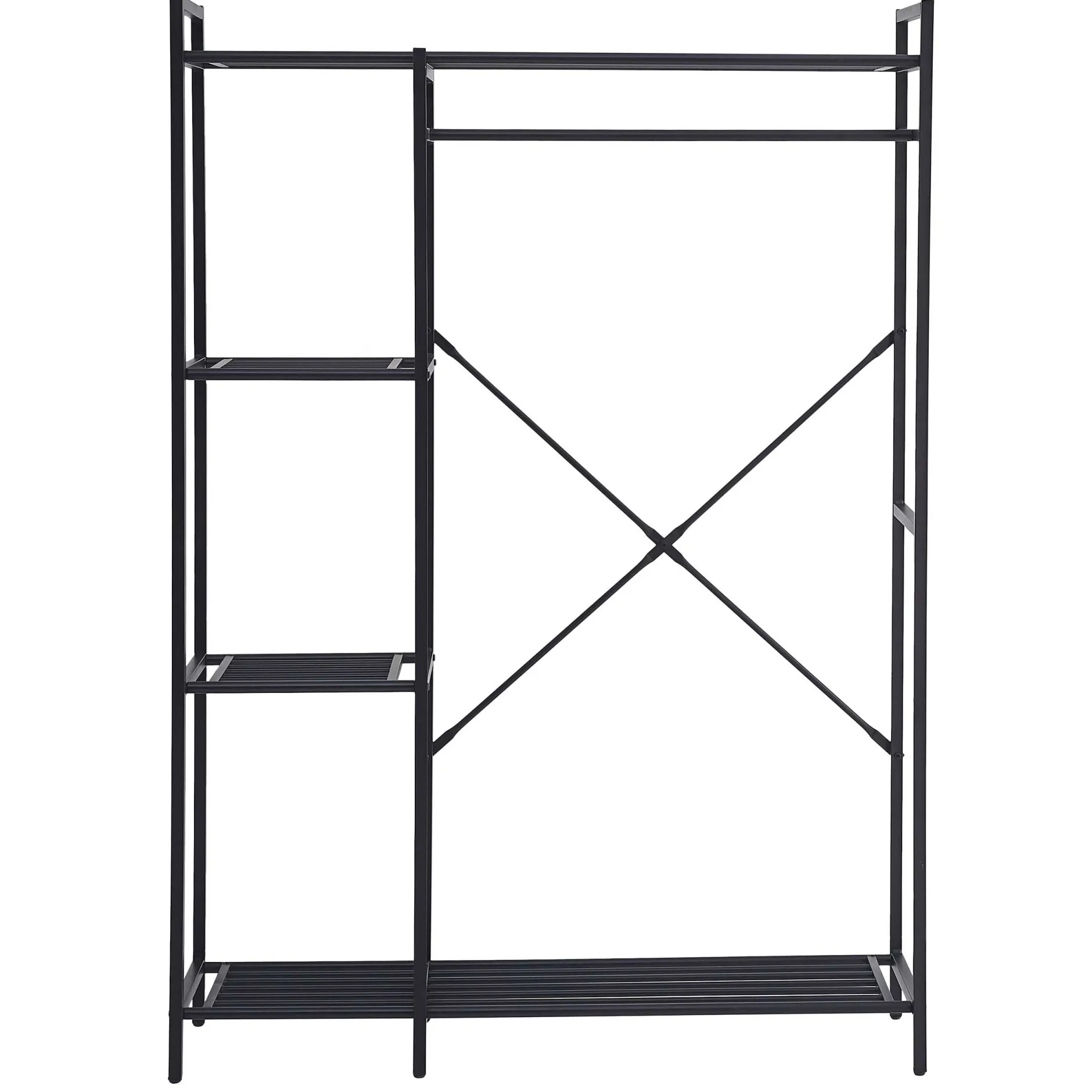 Marek Offener Kleiderschrank - 120x40x171cm - schwarzes Metall