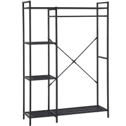 Marek Offener Kleiderschrank - 120x40x171cm - schwarzes Metall