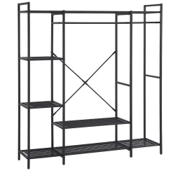 Marek Offener Kleiderschrank - 160x40x171cm - schwarzes Metall