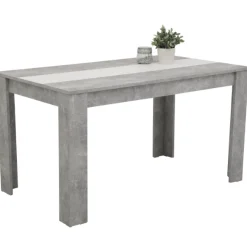 Marije Esstisch 140x80cm- Beton/Weiß/Schwarz