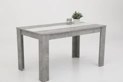 Marije Esstisch 140x80cm- Beton/Weiß/Schwarz