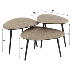 MariolaCouchtisch-Set -Antike Bronze