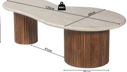 Marlon Couchtisch | 120 x 60 x 40 cm | Travertin Beige