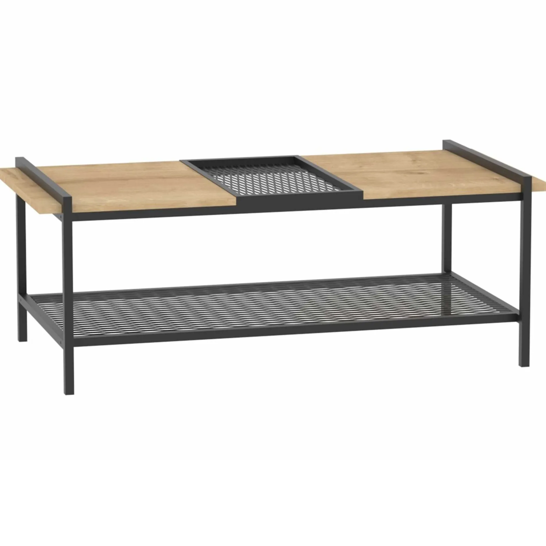 Mata Couchtisch | 100 % MELAMIN | Walnuss, Schwarz