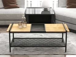 Mata Couchtisch | 100 % MELAMIN | Walnuss, Schwarz