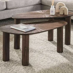 Maya Teak Bio Couchtisch Set/2 - Massiv Teak Espresso