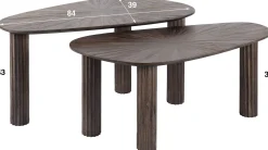 Maya Teak Bio Couchtisch Set/2 - Massiv Teak Espresso