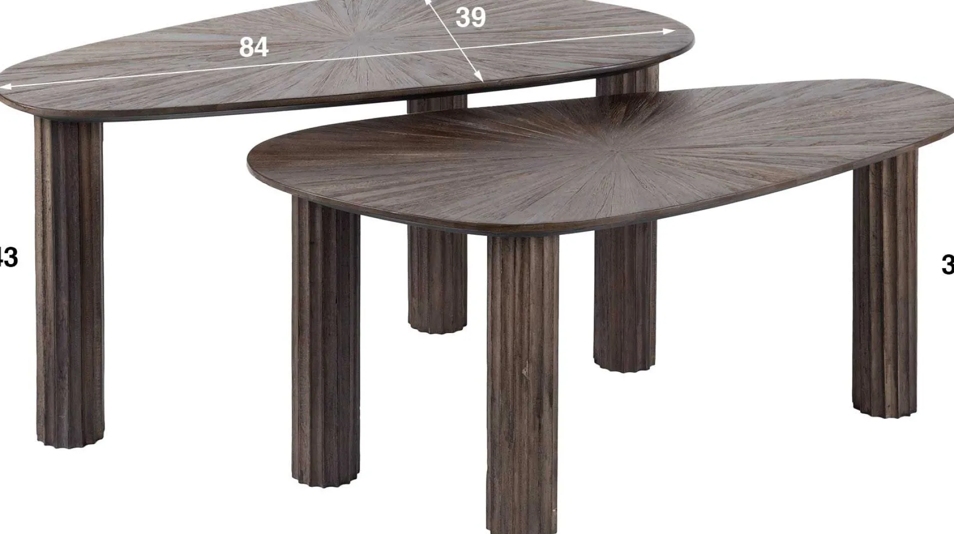 Maya Teak Bio Couchtisch Set/2 - Massiv Teak Espresso