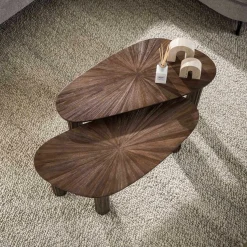 Maya Teak Bio Couchtisch Set/2 - Massiv Teak Espresso