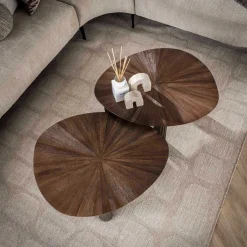 Maya Teak Dreieckiger Couchtisch Set/2 - Espresso