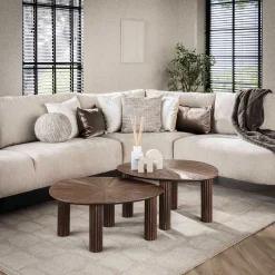 Maya Teak Dreieckiger Couchtisch Set/2 - Espresso