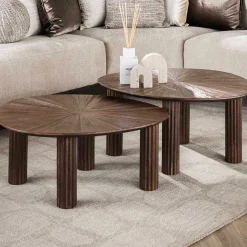 Maya Teak Dreieckiger Couchtisch Set/2 - Espresso