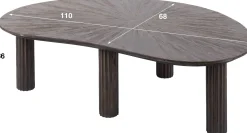 Maya Teak Nieren Couchtisch 110cm - Massiv Teak Espresso