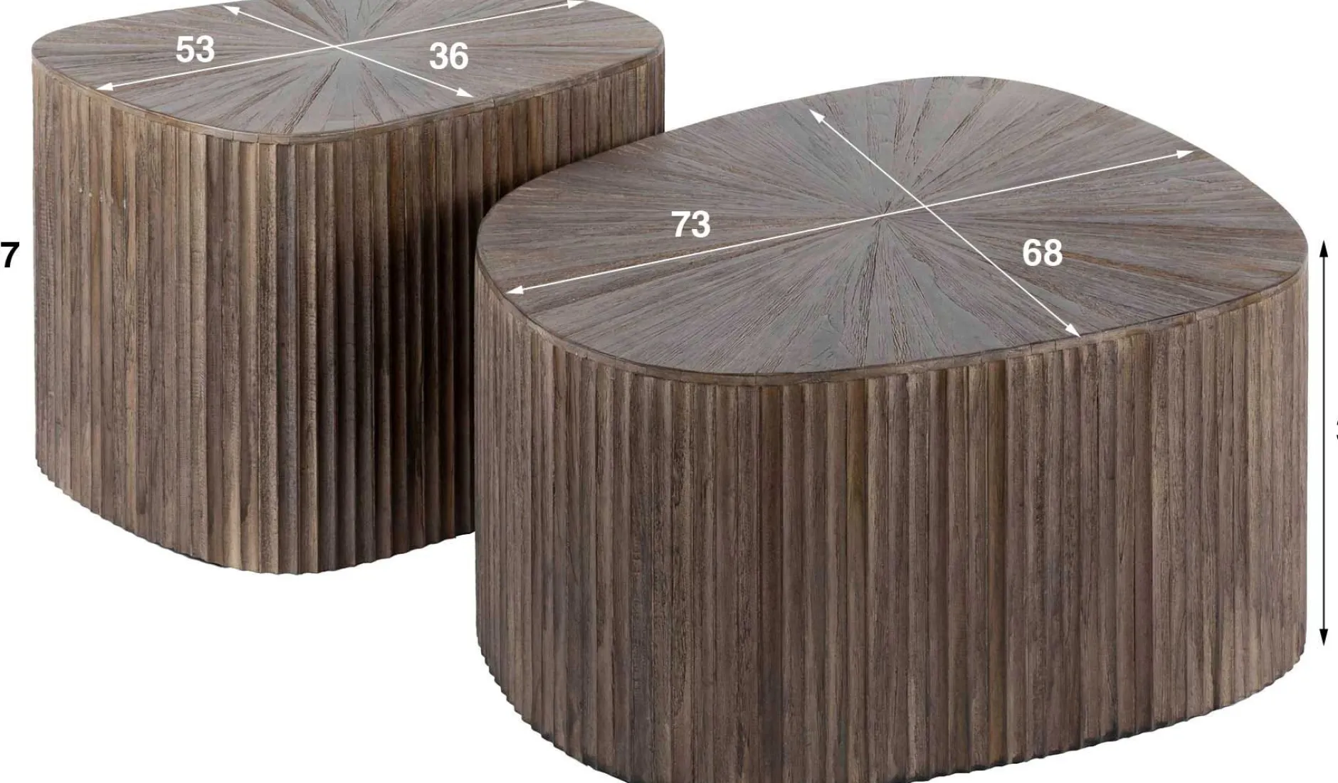 Maya Teak Rechteckig XL Couchtisch Set/2