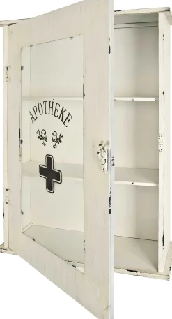 Medizinschrank | 43 x 17 x 62 cm | Weiß / Vintage