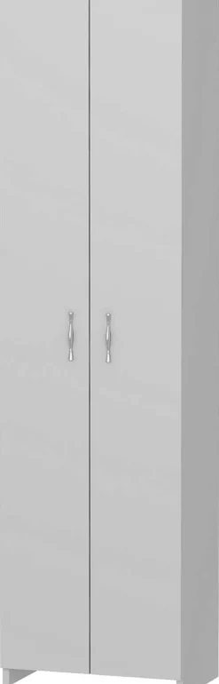 Mehrzweckschrank Atlantis - 100% MELAMINE - Weiß - 49 x 182 x 30 cm
