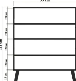 Mehrzweckschrank Multilux - 100% MELAMINE - Mehrfarbig - 95 x 111 x 36 cm