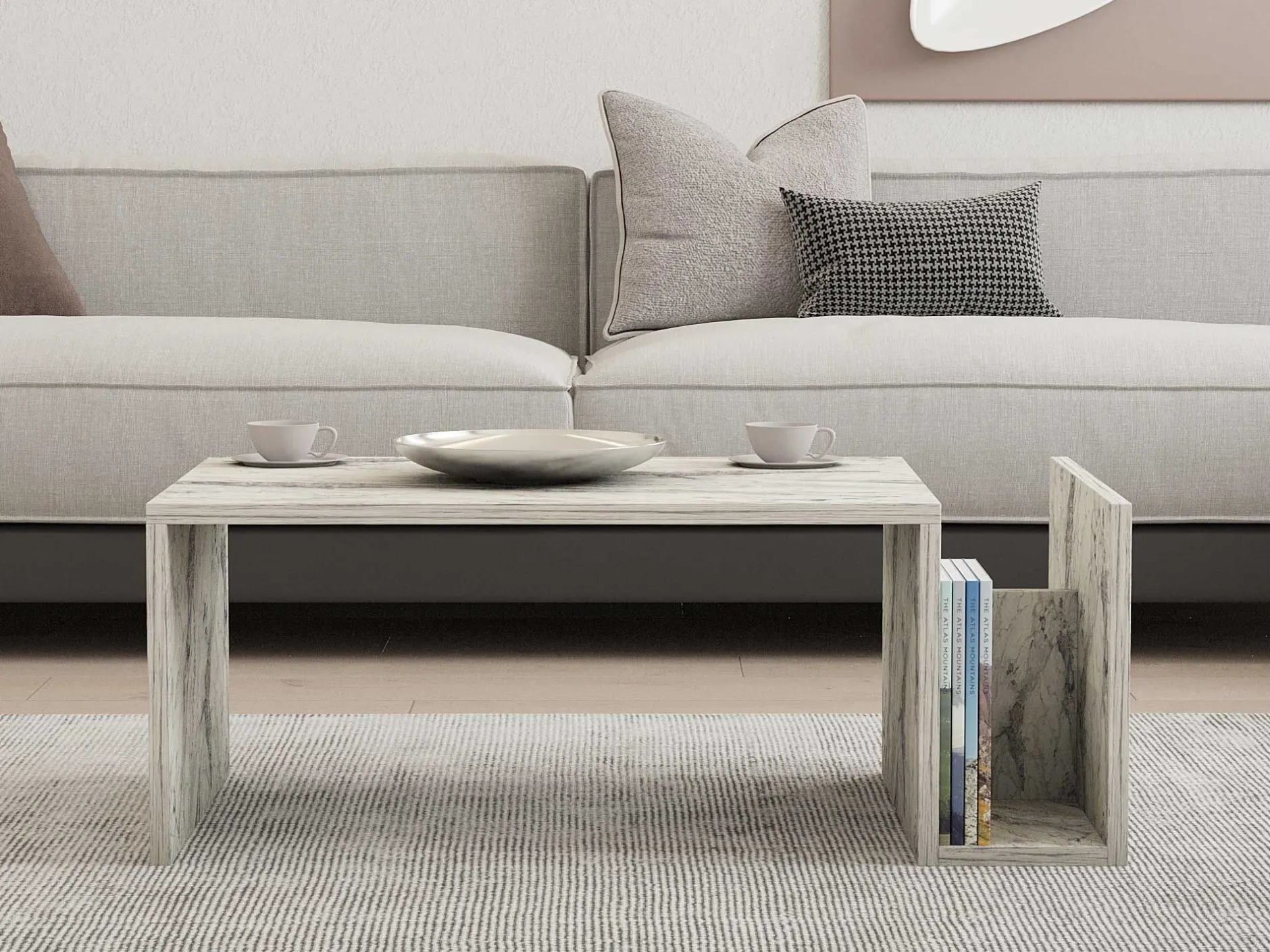 Memo Couchtisch | 100 % MELAMIN | Freesia-Marmor