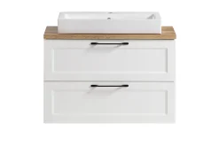 Meran Waschtischunterschrank | 80 x 47 x 65 cm | Eiche weiß