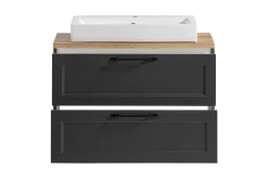 Meran Waschtischunterschrank | 80 x 47 x 65 cm | Eiche grau