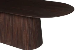 Miguel Oval Esstisch 230cm Dunkelbraun | Massivholz Mango Struktur und Platte
