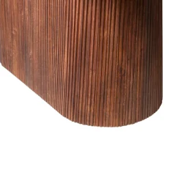 Miguel Oval Esstisch 230cm Hellbraun | Massivholz Mango Struktur und Platte