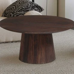 Miguel Runder Couchtisch 80cm Dunkelbraun