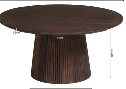 Miguel Runder Couchtisch 80cm Dunkelbraun