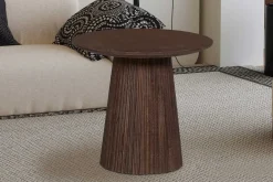 Miguel Runder Couchtisch 50cm Dunkelbraun | Massivholz Mango | H46 x B50 x T50cm